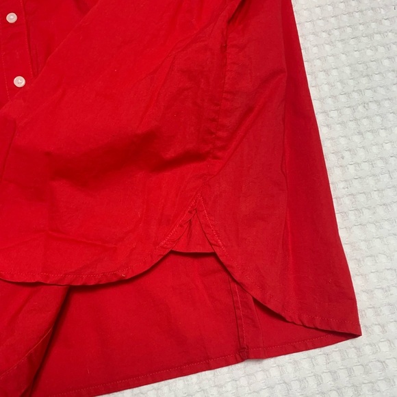 Plus Size Cotton Red Roll-Tab Shirt NWT - Picture 6 of 11